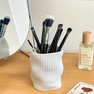 Miniso Seau de maquillage à vagues irrégulières, multifonctionnel, pour chambre à coucher, rangement de bureau, créatif, à...