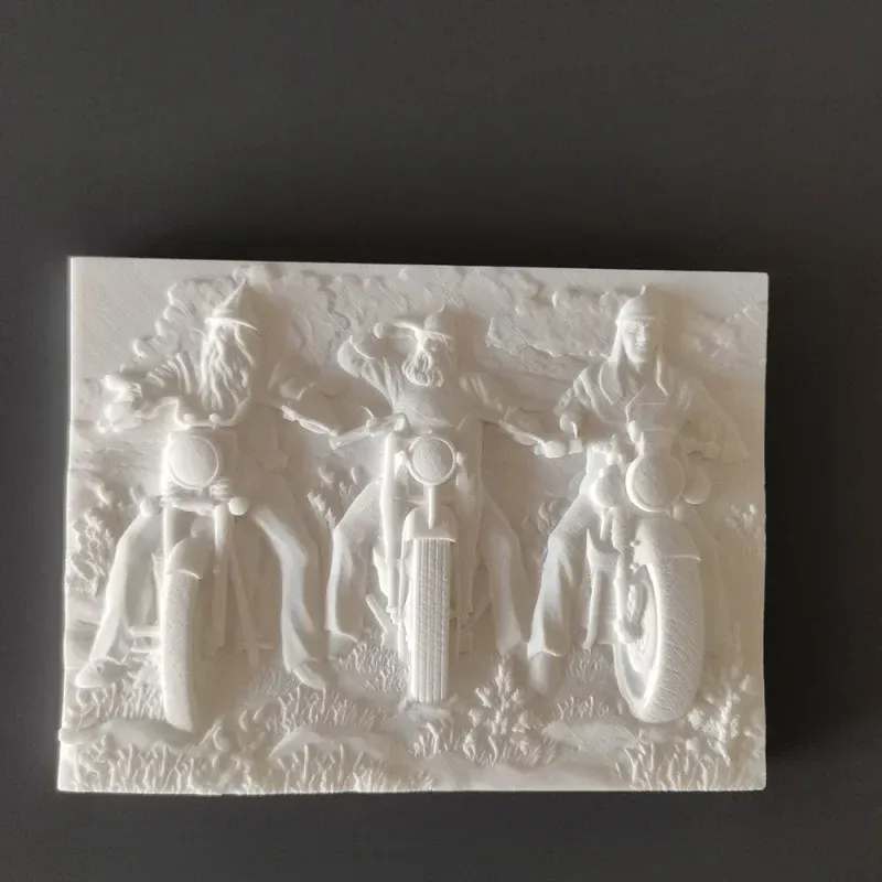【Motocycliste】Peinture en relief en plâtre nordique Décorations d'art pour la maison Décoration de bureau Décoration de ch...