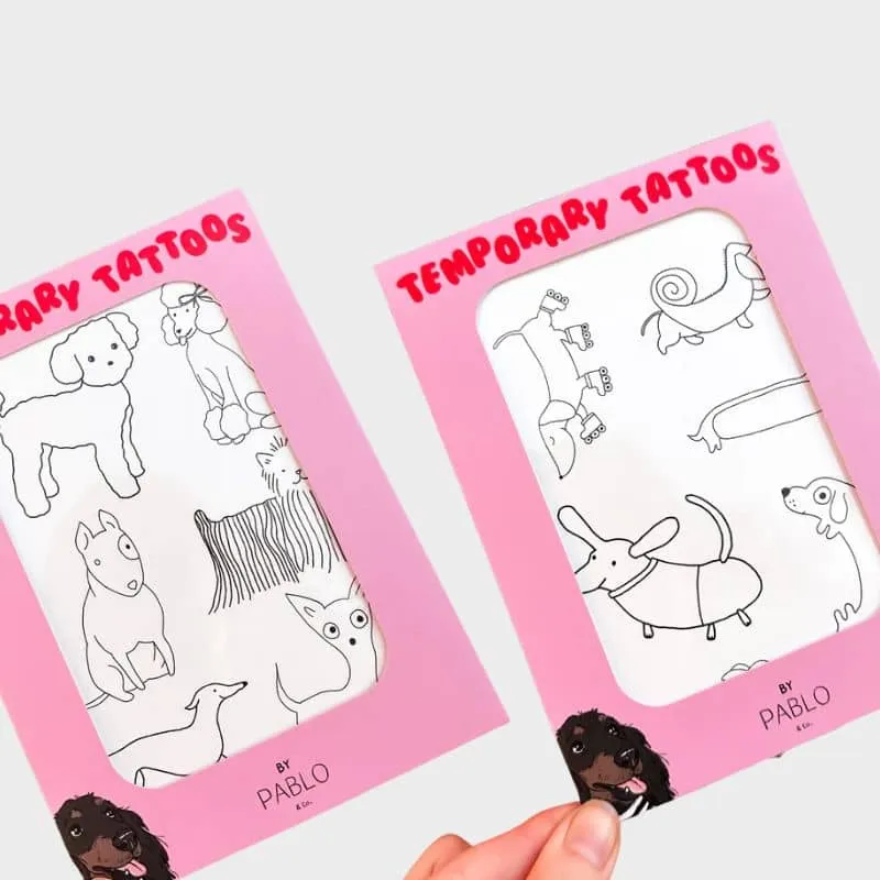 TATOUAGES TEMPORAIRES MOTIFS CHIENS PABLO & CO