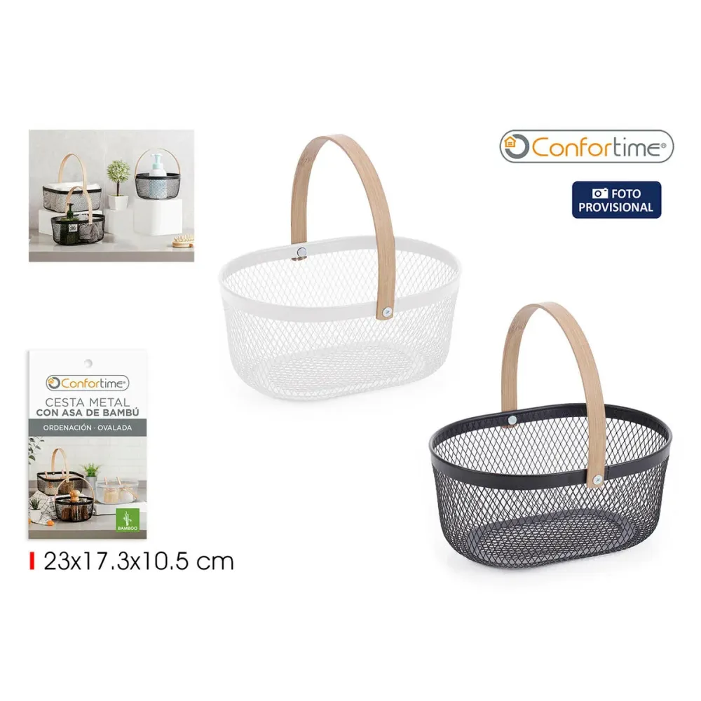 Panier Confortime Métal Bambou Oblongue (12 Unités)