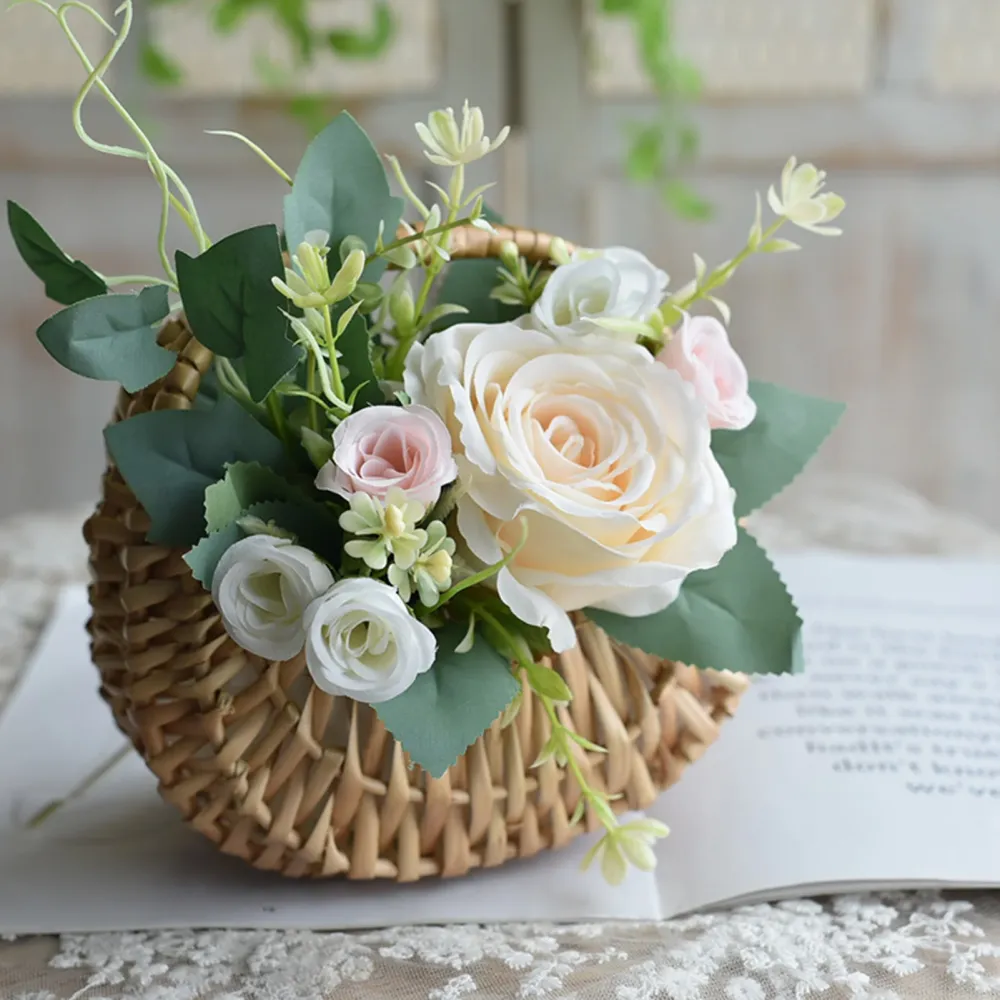 Panier d'arrangement de fleurs portable à la mode