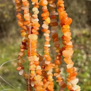 Perles en aventurine orange, forme chips