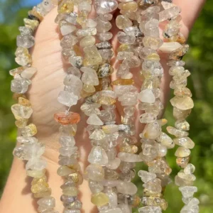 Perles en quartz rutile, forme chips