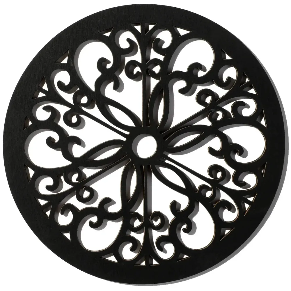 4 pièces décoration murale en bois noir décoration murale de ferme conception sculptée creuse pour salon chambre bureau cu...
