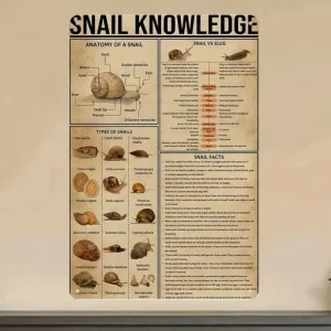 Plaque métallique vintage snail knowledge
