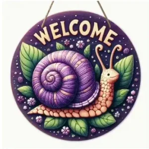 plaque ronde de bienvenu escargot