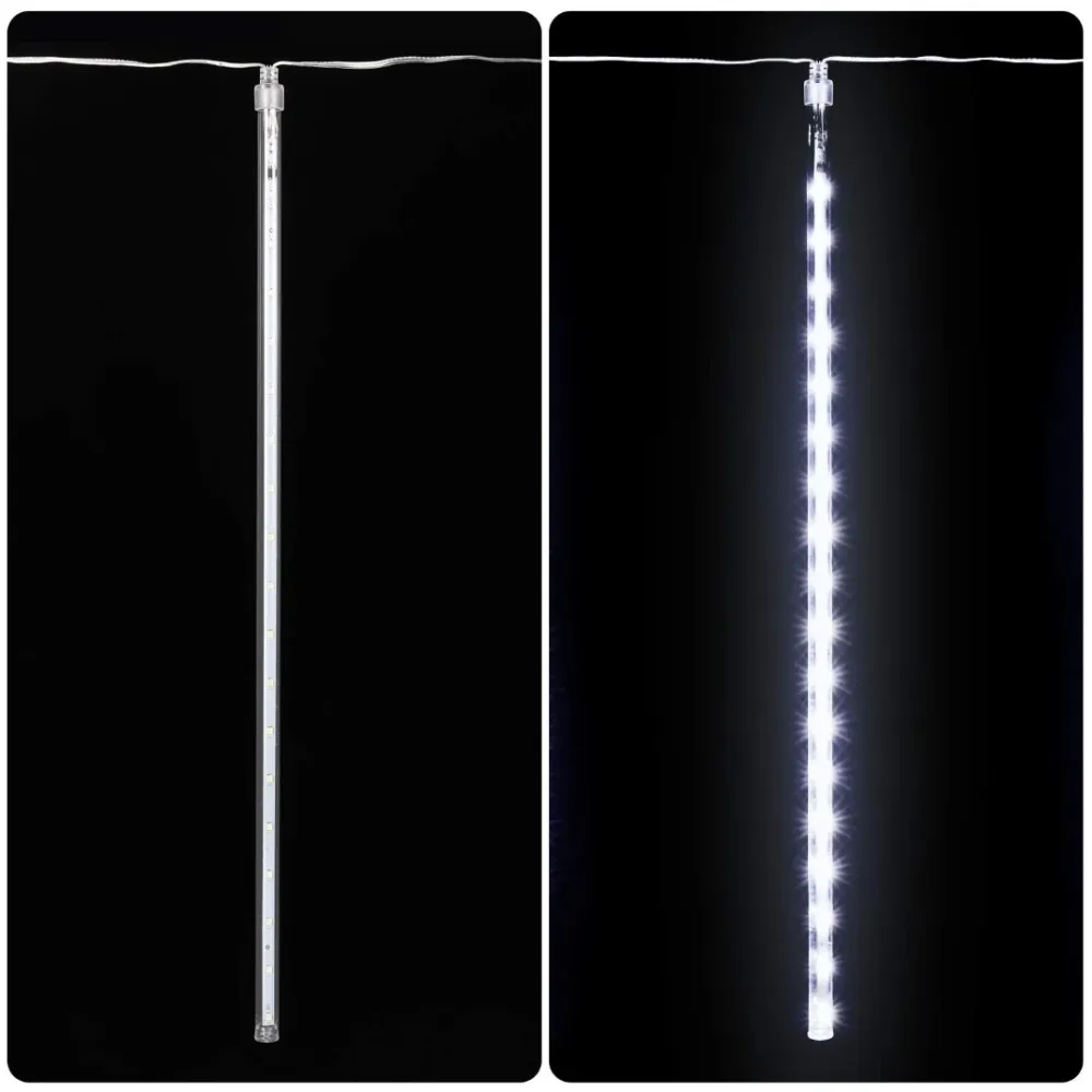 Pluie de météorites à LED pour Noël - 360 glaçons à LED, 10 spirales - Tubes de 50 cm IP65