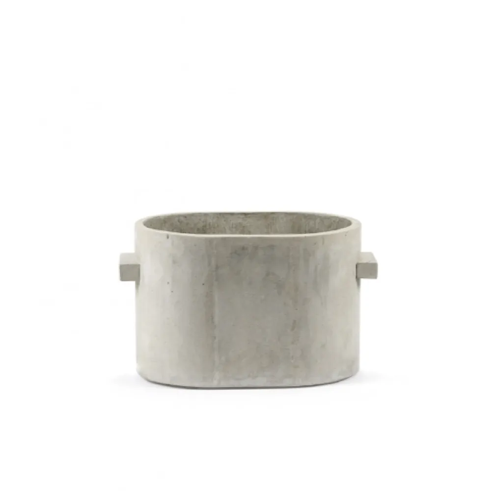 POT DE FLEURS OVALE M GRIS - SERAX