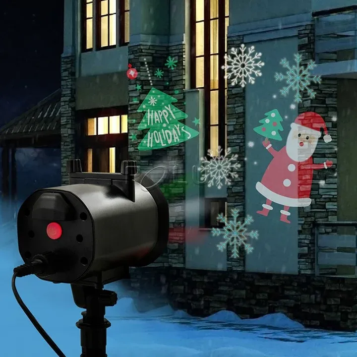 Projecteur LED - Noël - Neige - Halloween - Anniversaire - Diapositive interchangeable