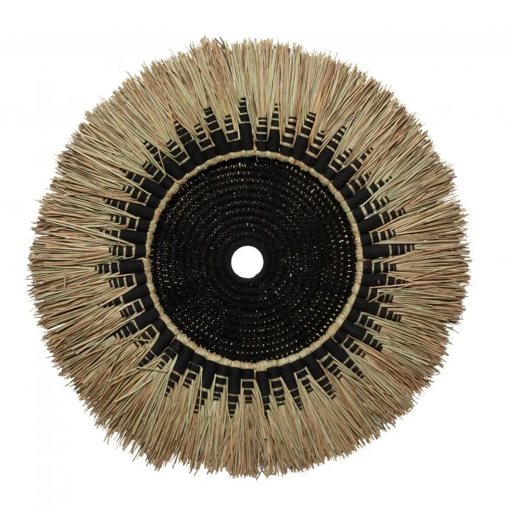 RAFFIA MACRAME WALL DECO-Noir Naturel