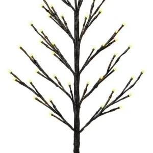 Sapin de Noël à LED - 60 cm - 51 LED - Blanc chaud - Noir