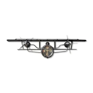 Sculpture Horloge en métal avion CAD 06.541