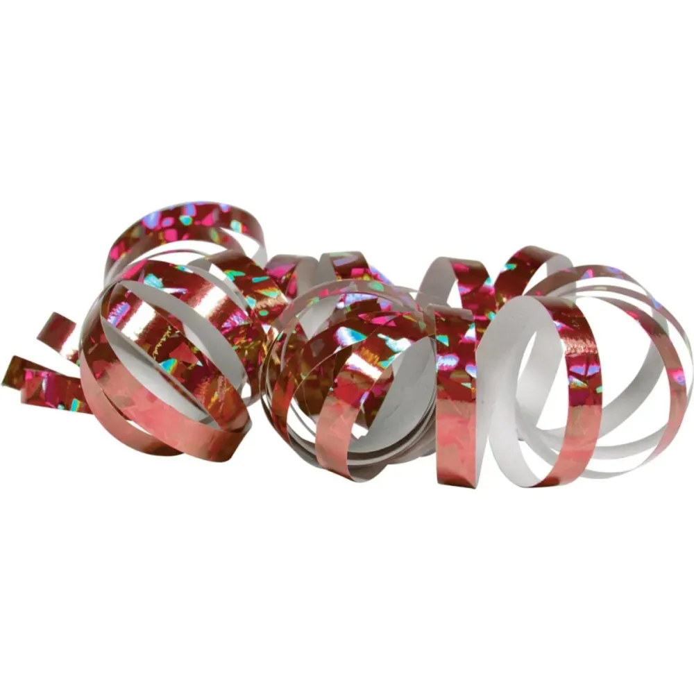 Serpentines roses holographiques 4m 18 anneaux 2pcs