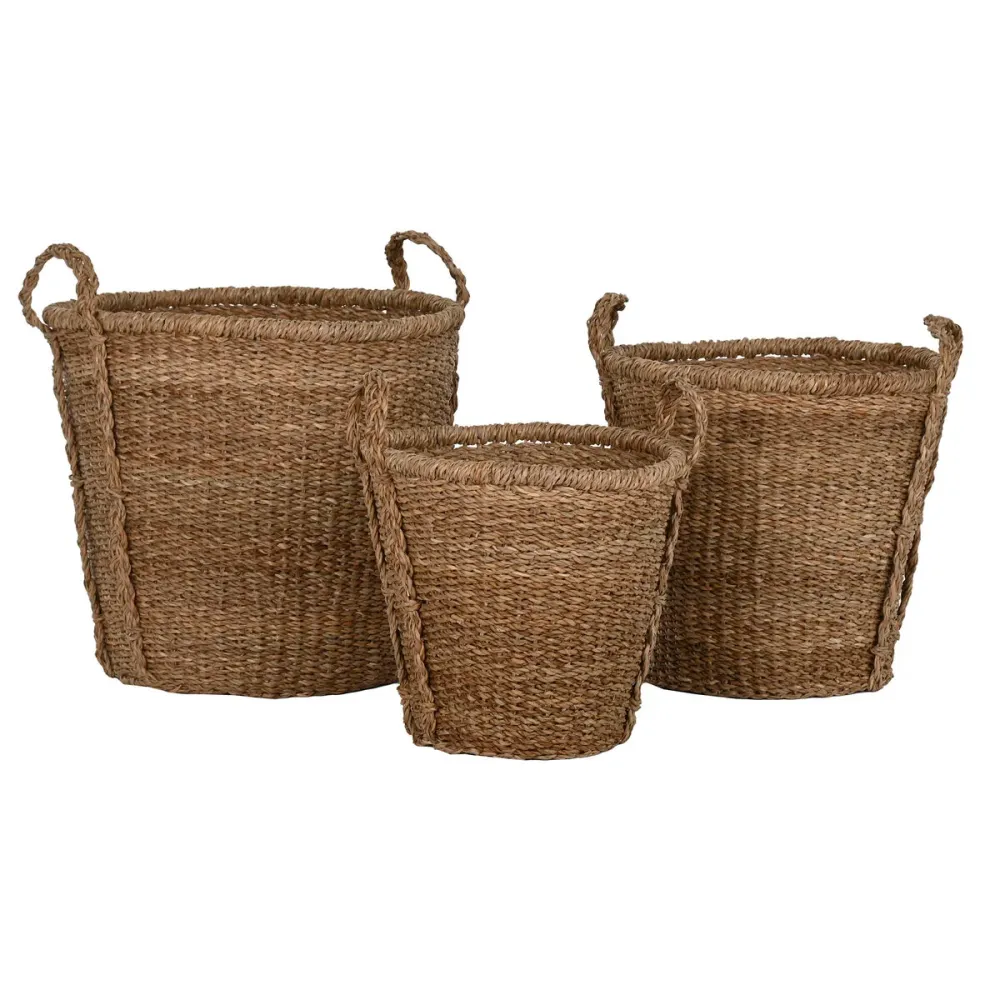 Set de basket Home ESPRIT Naturel Herbier marin (3 Pièces)