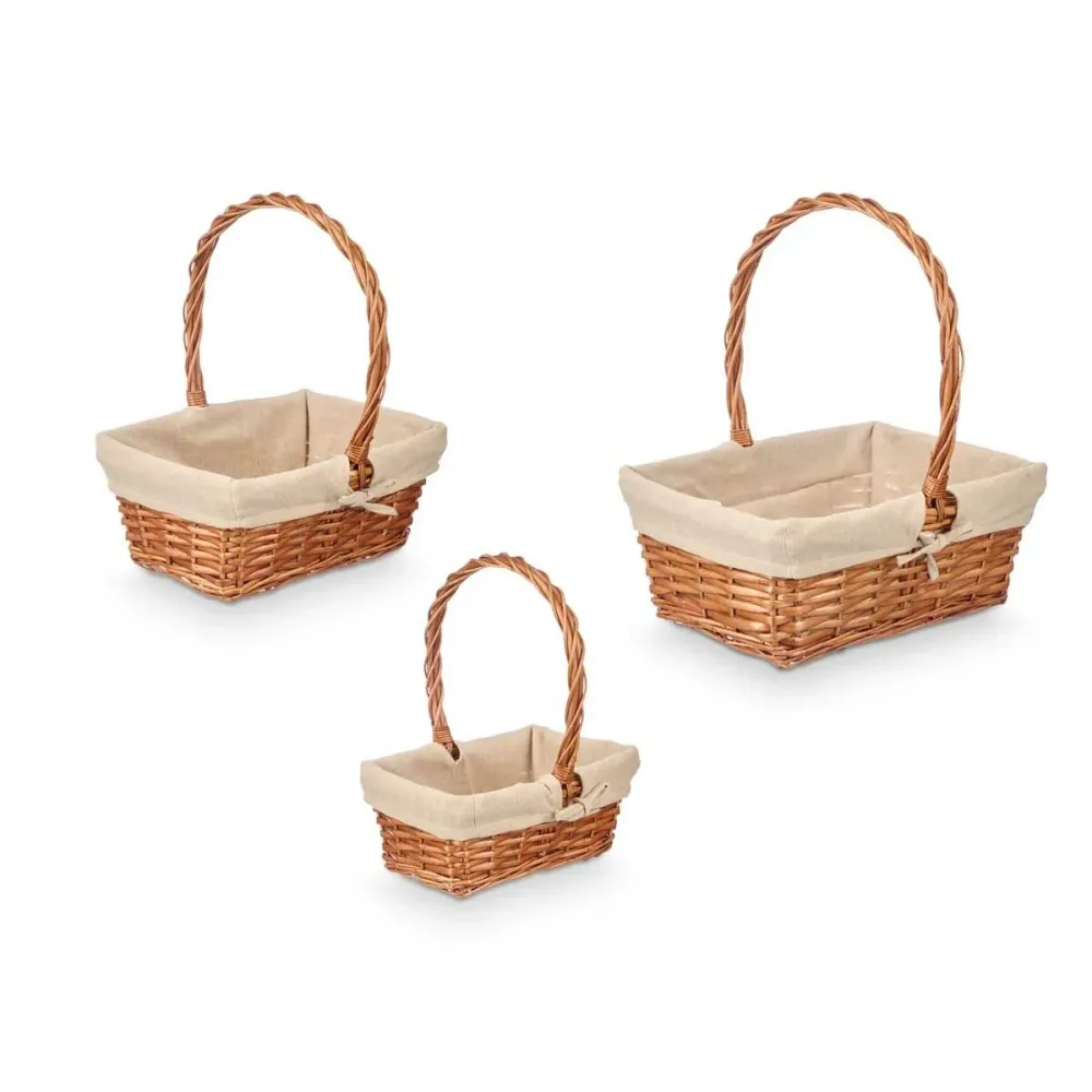 Set de basket Kipit Naturel Polyester Coton osier 3 Pièces (8 Unités)