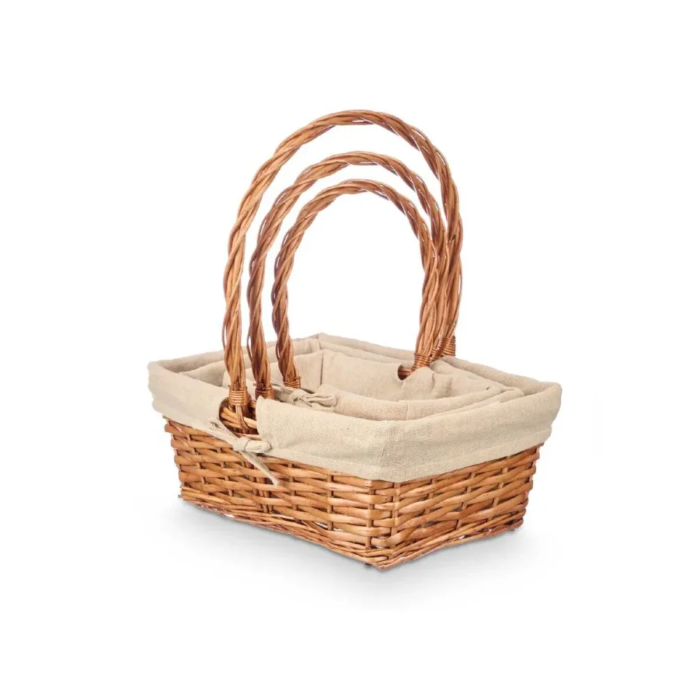 Set de basket Kipit Naturel Polyester Coton osier 3 Pièces (8 Unités)