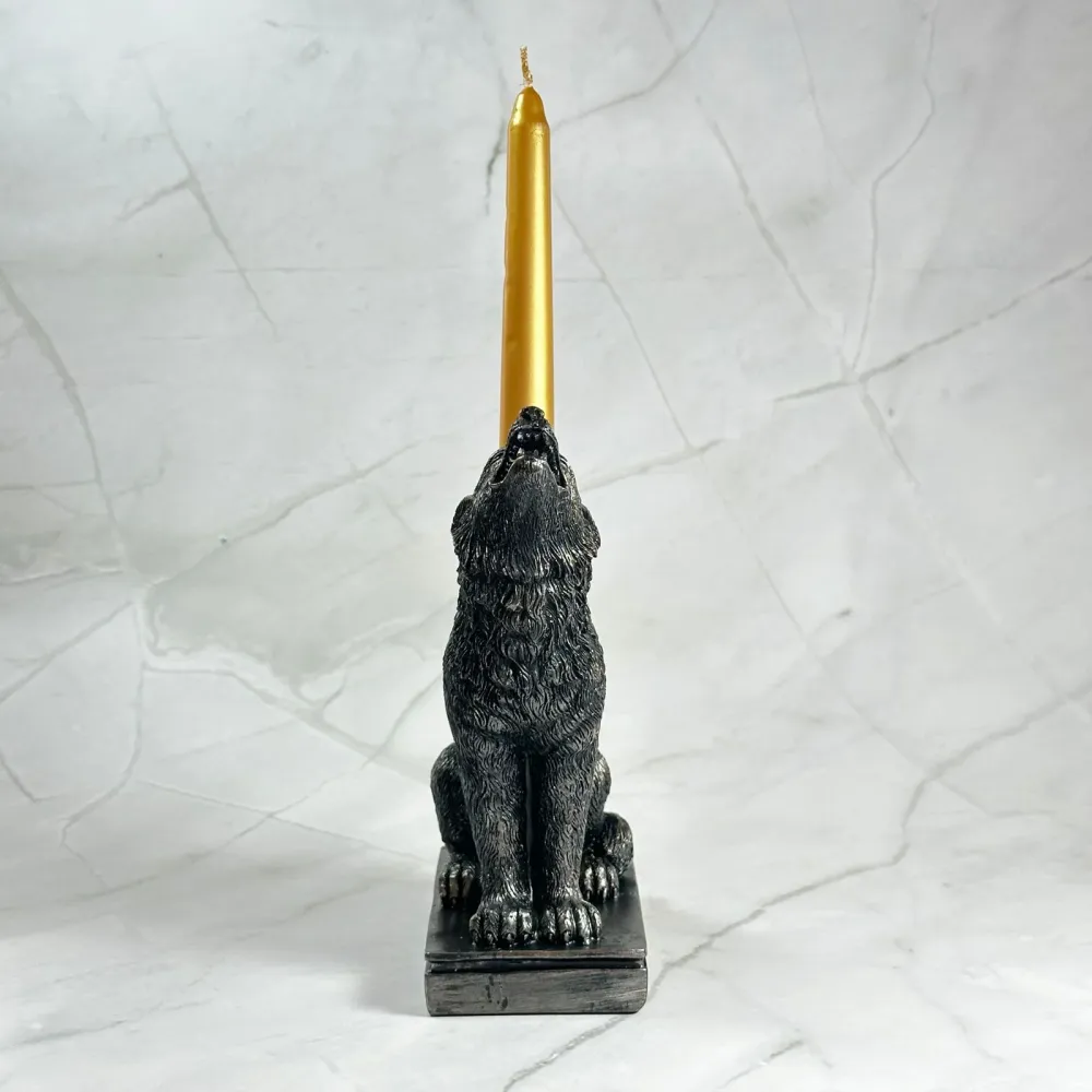 Statue / bougeoir Loup