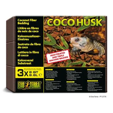 Substrat tropical Coco Husk Exo Terra, bloc compressé, 8,8 L (8 pte), paquet de 3