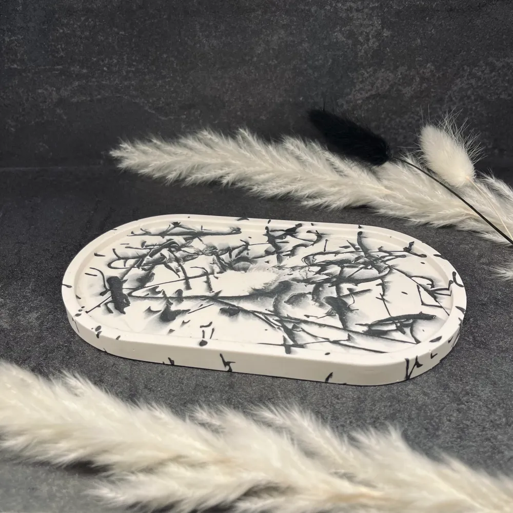 Support oval - White & black (parfaitement imparfait)