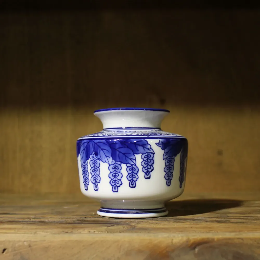 Vase en céramique, Bleu et blanc