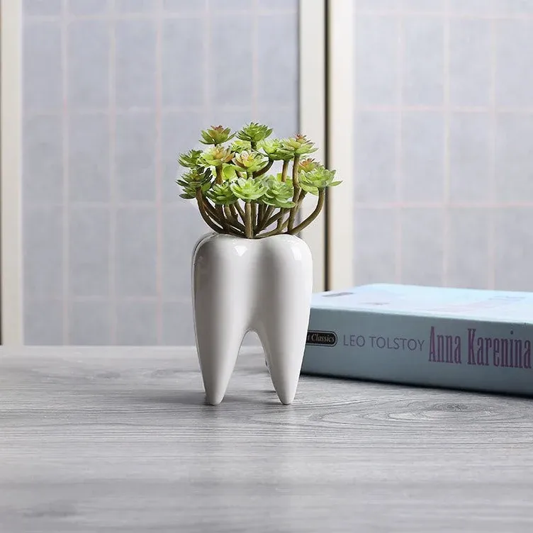Vase Créatif en Céramique Dentaire Succulentes