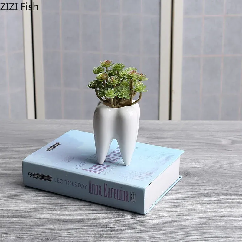 Vase Créatif en Céramique Dentaire Succulentes