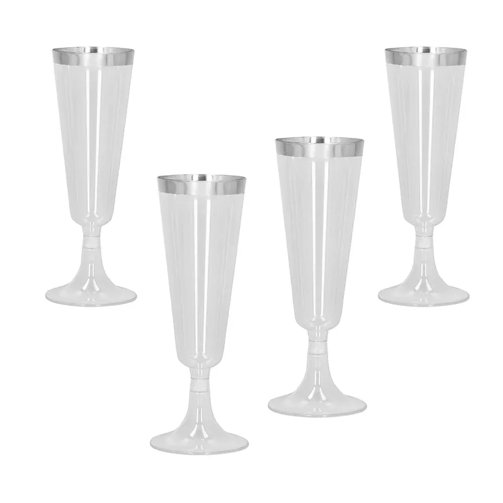 Verres à champagne argentés 4 pièces