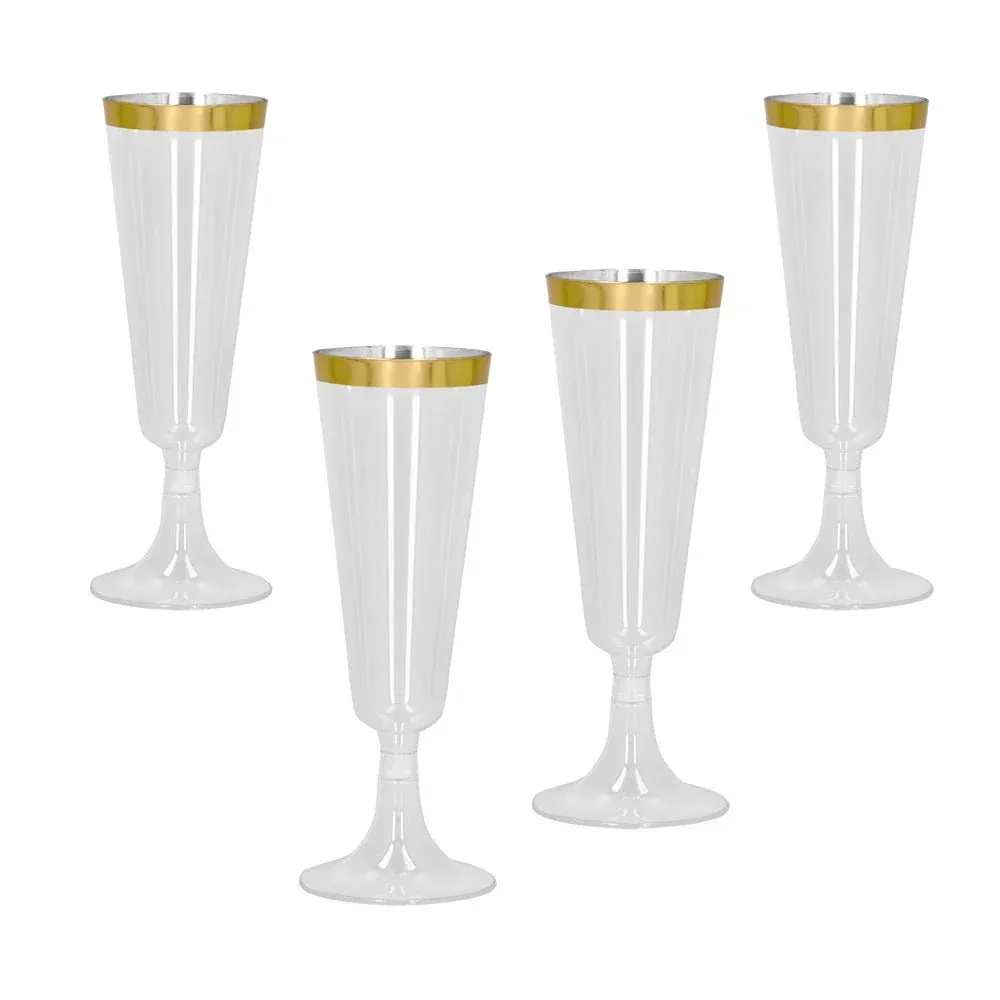 Verres à champagne dorés 4 pièces