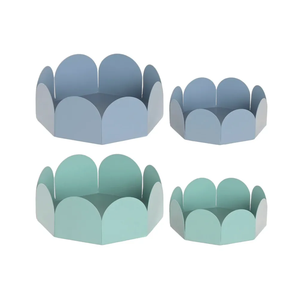 Vide-poches Home ESPRIT Bleu Turquoise Métal Urbaine Arc 20 x 20 x 7 cm (2 Unités)