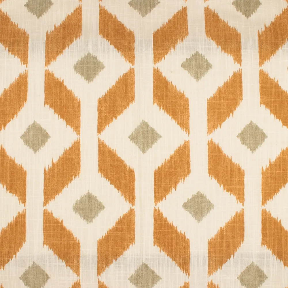 Tissu décor maison - California - Tissu de Rembourrage Imprimé Etching - Cognac
