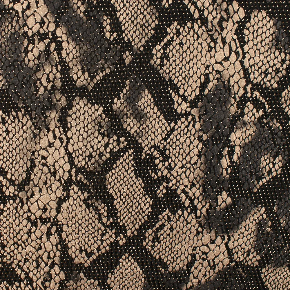 Tissu brillant pour les fêtes - Serpent - Noir