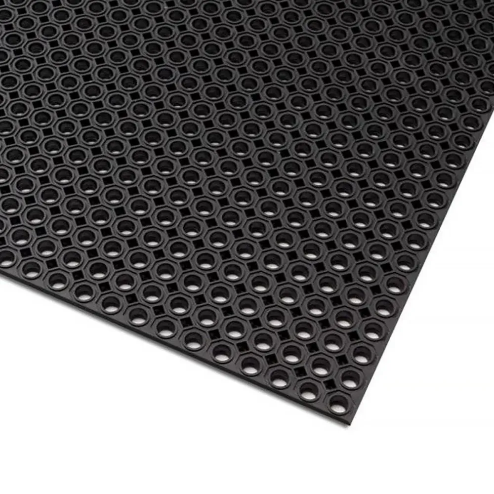 Tapis en caoutchouc à anneaux | Octo Roll | Largeur: 100 cm | Epaisseur: 13 mm | Découpé sur mesure