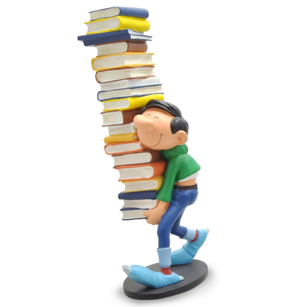 FIGURINE GASTON PILE DE LIVRES
