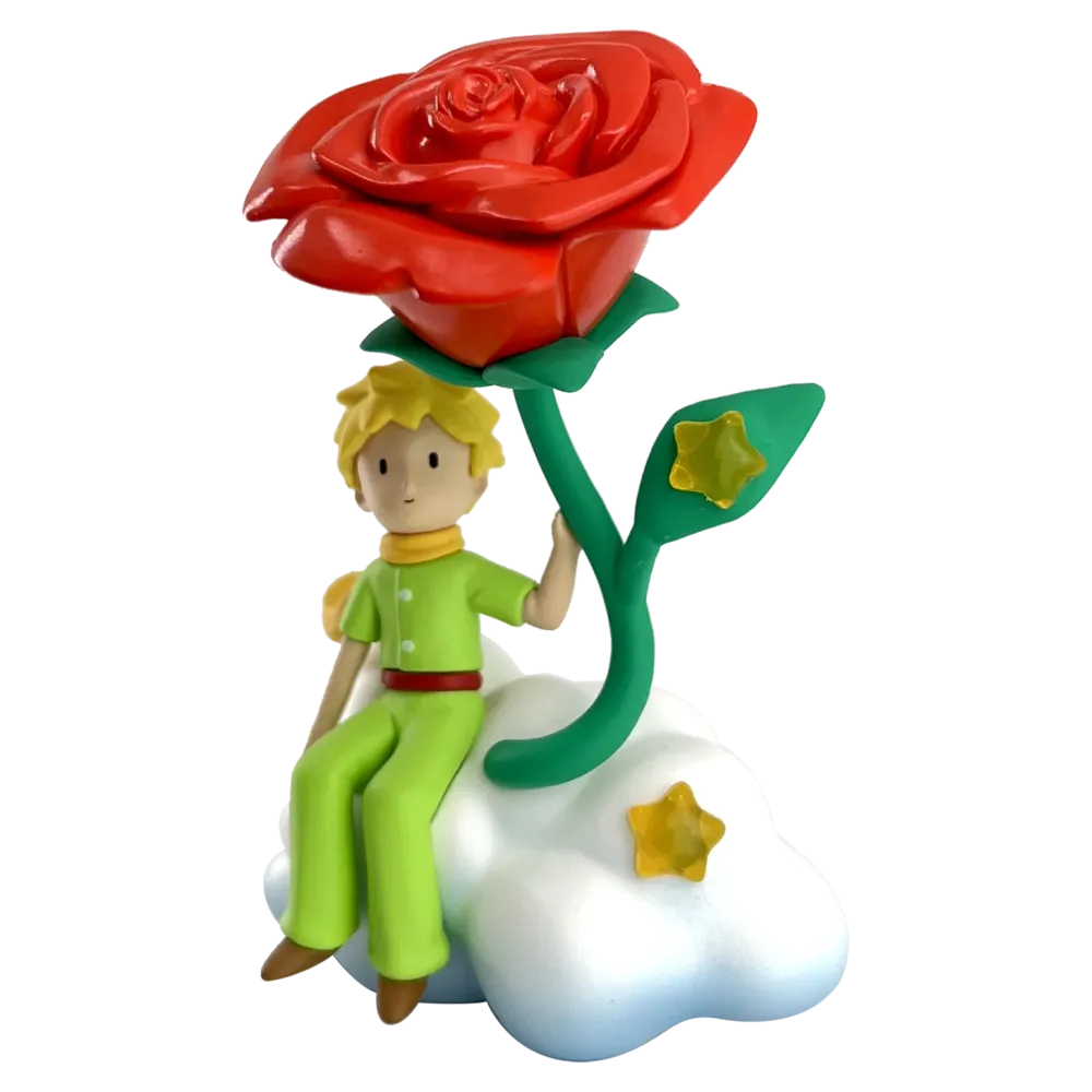 FIGURINE LE PETIT PRINCE SOUS LA ROSE