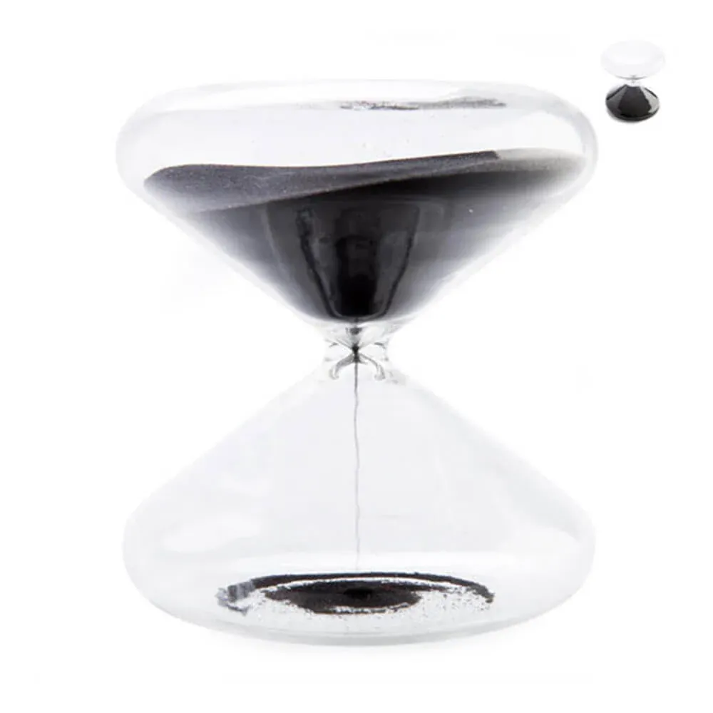 Verre d'heure de minuterie de sable de 30 minutes avec sable blanc