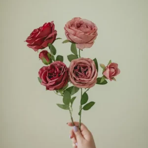 GRANDES TIGES DE ROSES ARTIFICIELLES Eucalypt Co.