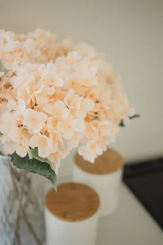 HYDRANGEA ARTIFICIEL Peach Eucalypt Co.