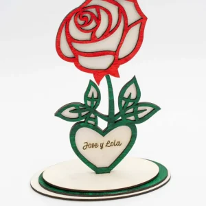 Fleur de la Saint-Valentin en bois