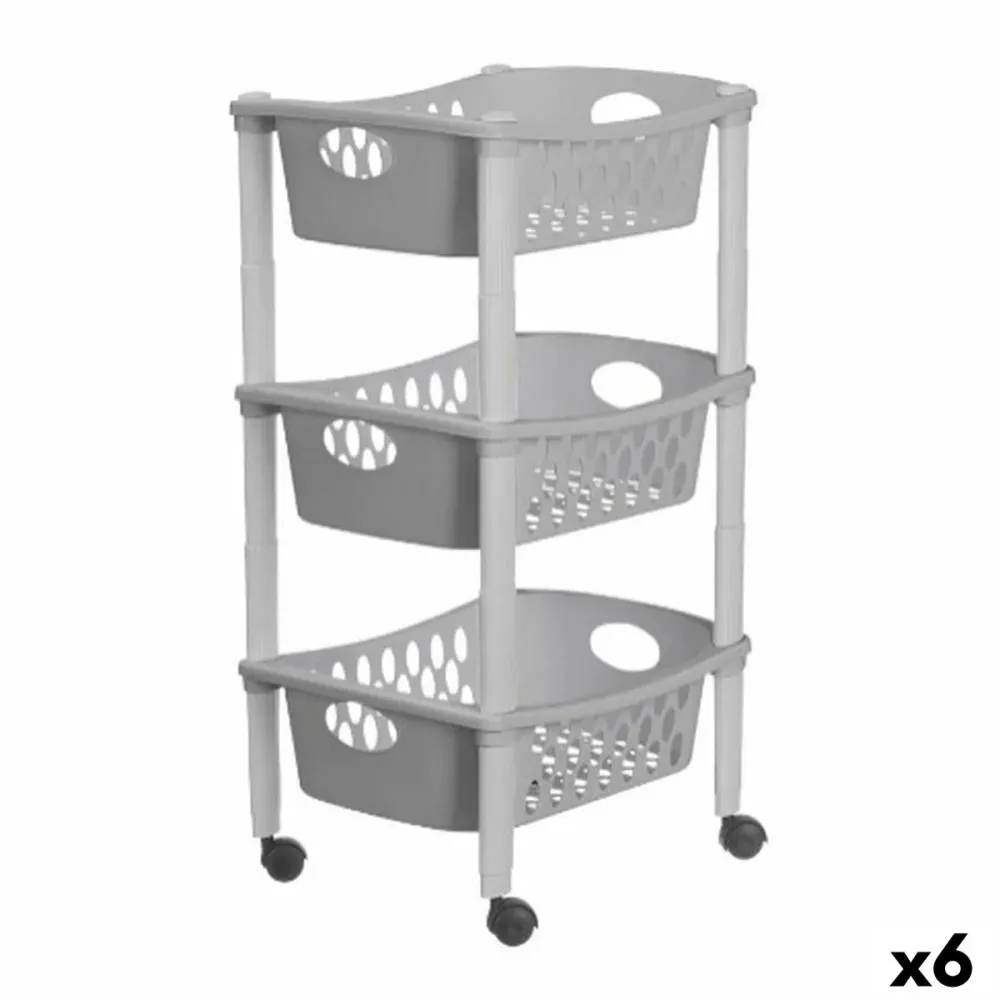 Chariot à légumes Stefanplast Gris Plastique 40 x 29,5 x 68,5 cm (6 Unités)