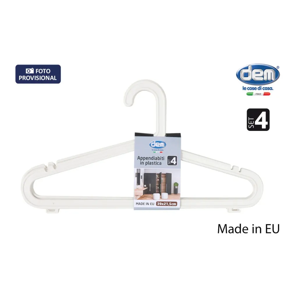 Cintres Dem Meng Plastique 4 Pièces (12 Unités)