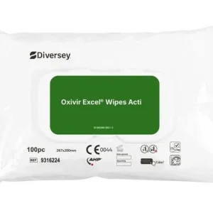 Diversey oxivir® Excel essuyer les serviettes de désinfection avec un large éventail d'effets | Emballage (100 serviettes)