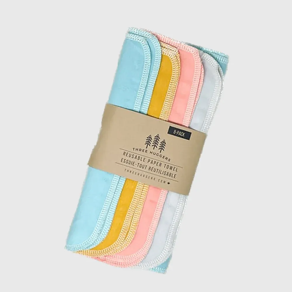Essuie-tout réutilisables - Paquet varié de couleurs unies