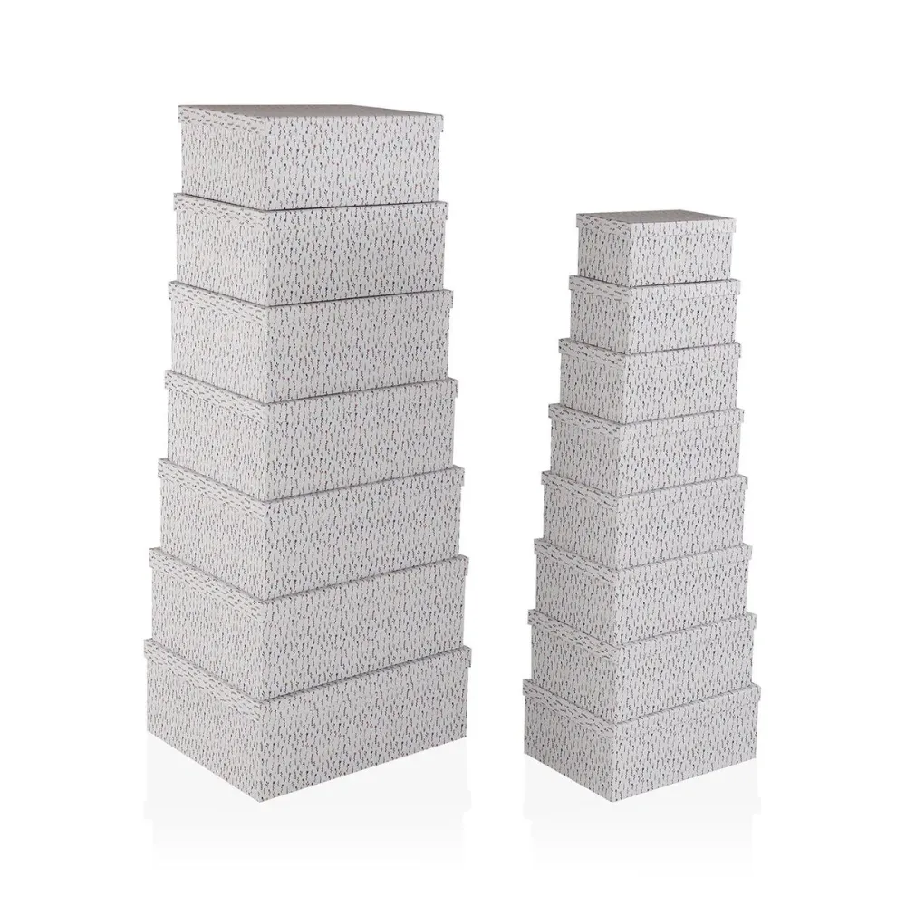 Jeu de Caisses de Rangement Empilables Versa Blume Carton 15 Pièces