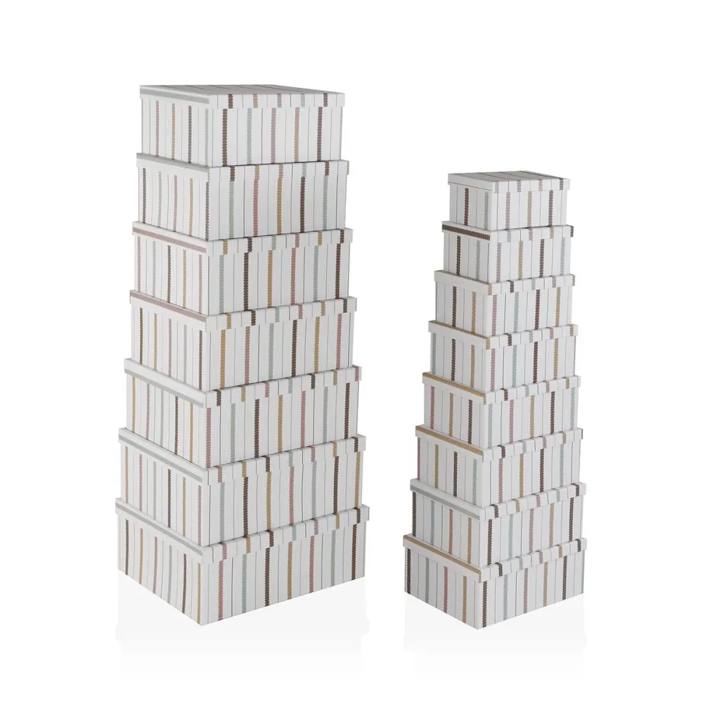 Jeu de Caisses de Rangement Empilables Versa Flint Carton 15 Pièces