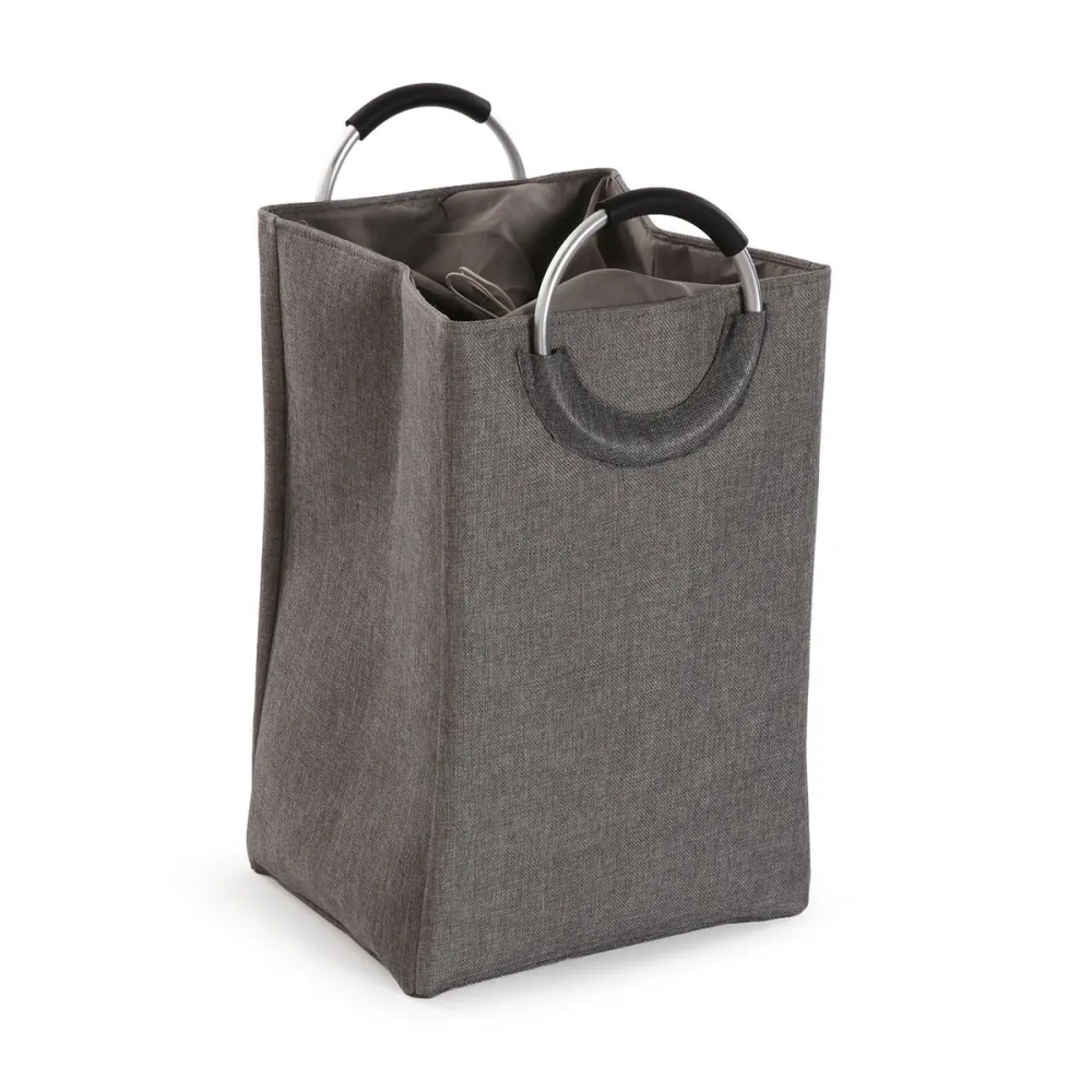 Panier à linge Versa Gris Aluminium polypropylène EVA 36 X 55 X 30 CM