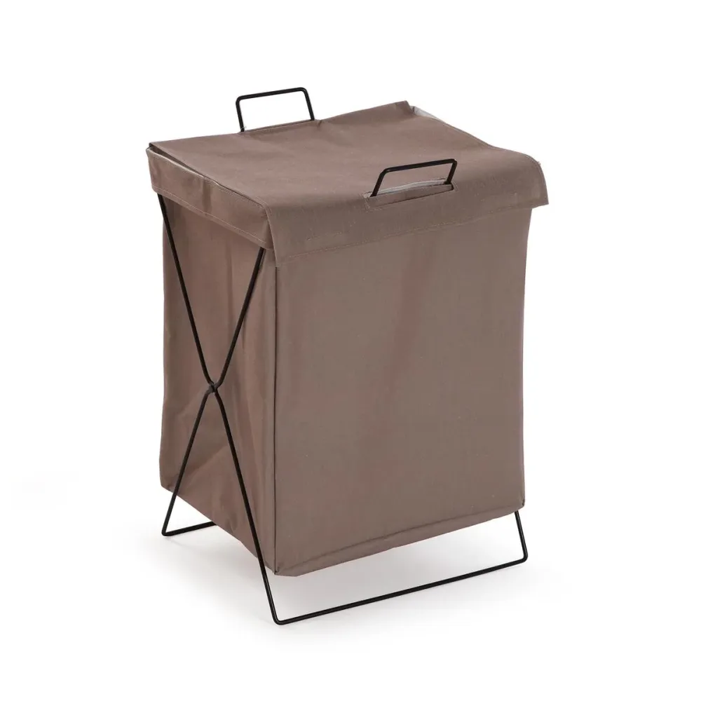 Panier à linge Versa Marron Polyester Métal Polyéthylène 35 X 48 X 30 CM