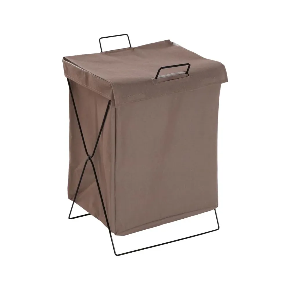 Panier à linge Versa Marron Polyester Métal Polyéthylène 35 X 48 X 30 CM