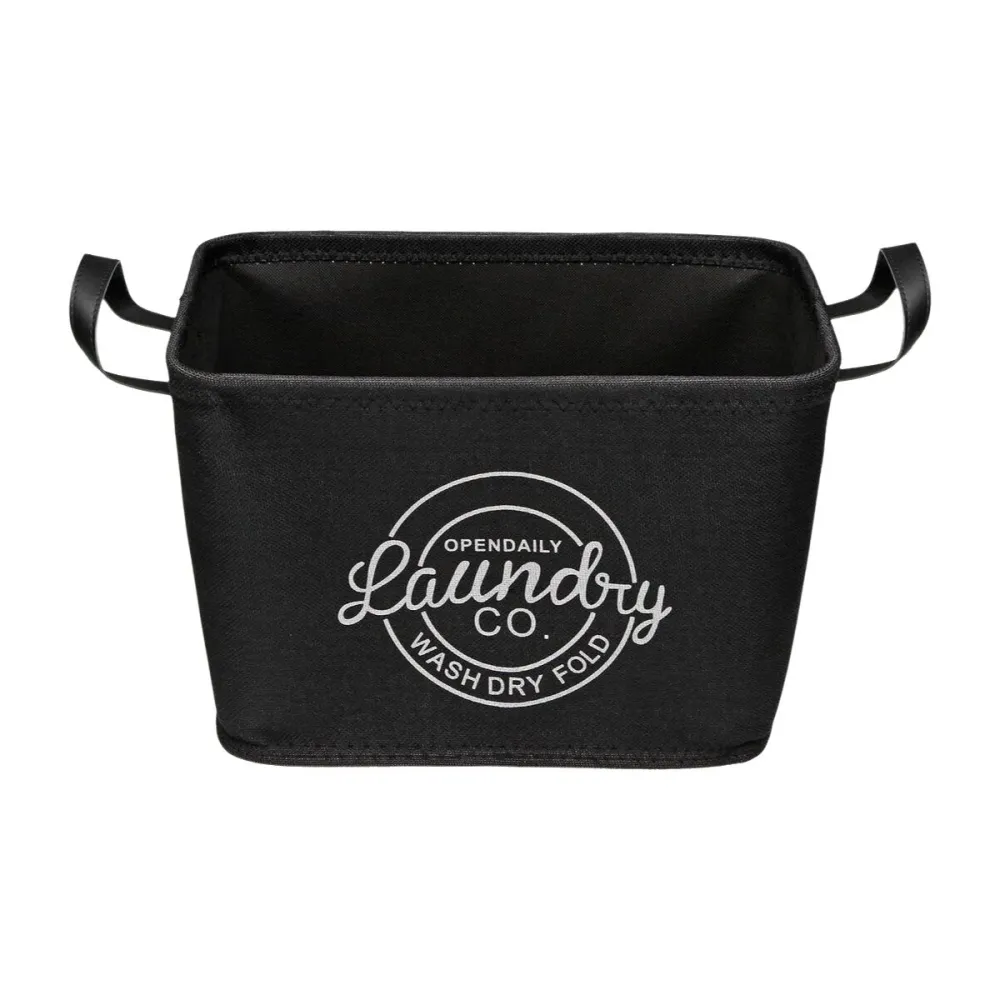 Panier à linge Versa Noir Polyester PVC Métal EVA 38 x 25 x 26 cm