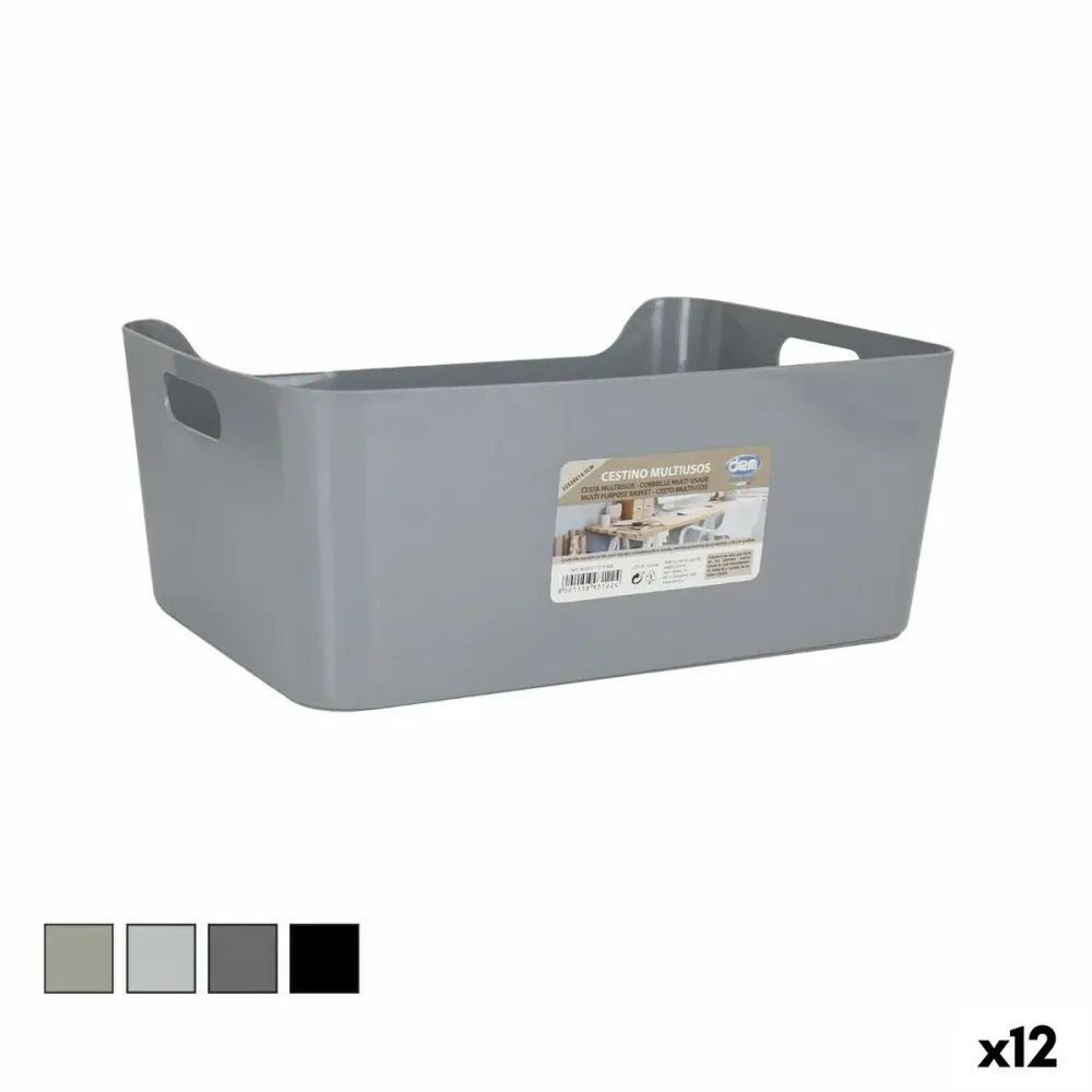 Panier Multi-usages Dem 33 x 24 x 14,5 cm Avec des poignées (12 Unités)