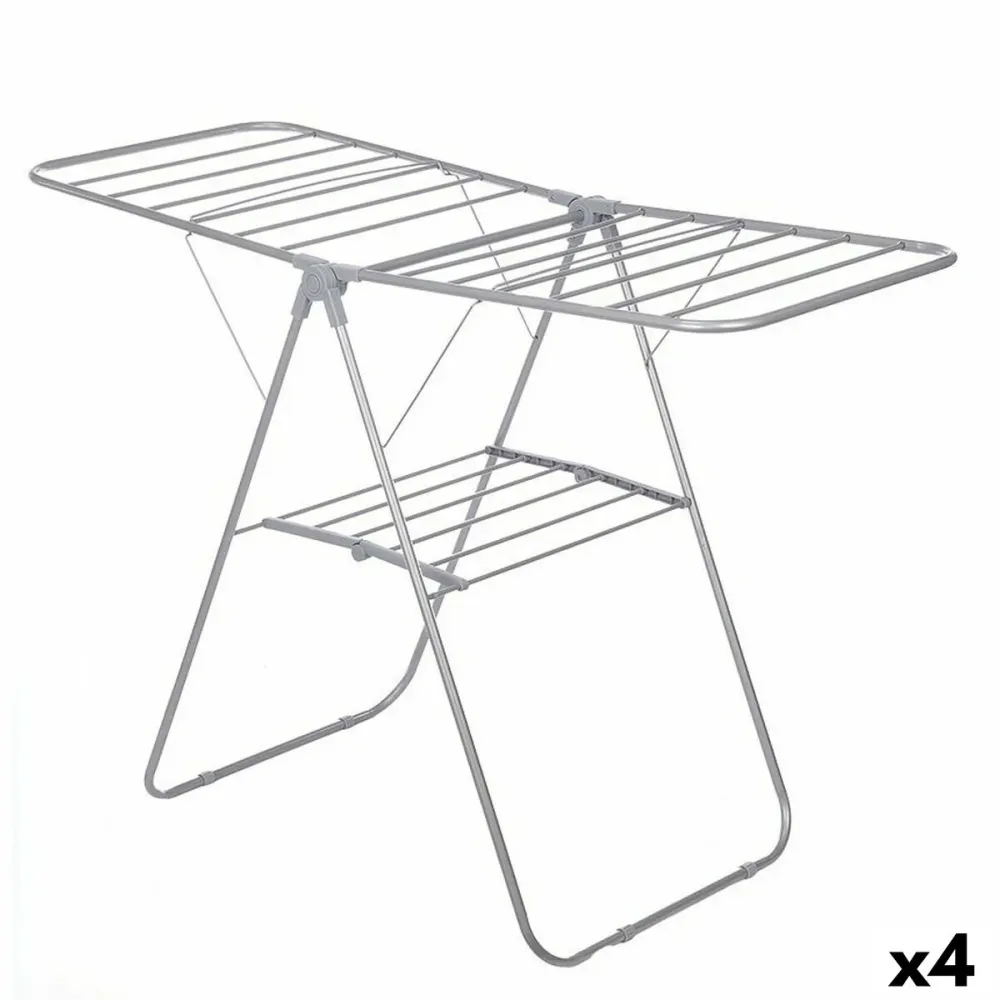 Séchoir Pliable Gris Métal 136,5 x 59 x 93,5 cm (4 Unités)